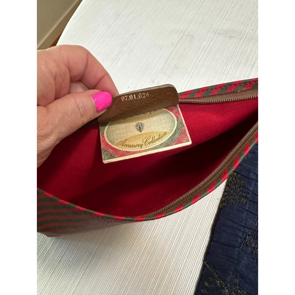 Gucci Red and Green Stripe Pouch